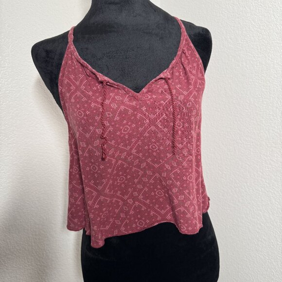 Hollister Red Boho Print Sleeveless Flowy Tank Top XS‎ - Picture 1 of 6